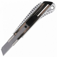 Нож канцелярский 18 мм BRAUBERG "Metallic", металлический корпус (рифленый), автофиксатор, блистер, 235401 Нож канцелярский 18 мм BRAUBERG "Metallic", металлический корпус (рифленый), автофиксатор, блистер, 235401
