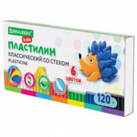Пластилин классический BRAUBERG KIDS, 6 цветов, 120 г, стек, ВЫСШЕЕ КАЧЕСТВО, 106435 Пластилин классический BRAUBERG KIDS, 6 цветов, 120 г, стек, ВЫСШЕЕ КАЧЕСТВО, 106435