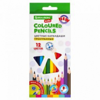 Карандаши цветные BRAUBERG KIDS NEW, 12 цветов, трехгранные, грифель 3 мм, 182001 Карандаши цветные BRAUBERG KIDS NEW, 12 цветов, трехгранные, грифель 3 мм, 182001