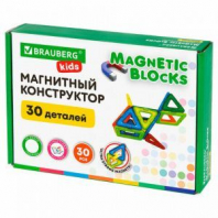 Магнитный конструктор MAGNETIC BLOCKS, 30 магнитных деталей, BRAUBERG KIDS, 665719 Магнитный конструктор MAGNETIC BLOCKS, 30 магнитных деталей, BRAUBERG KIDS, 665719