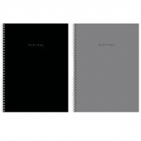 Тетрадь А4, 120 л., BRAUBERG, гребень, клетка, матовая ламинация, "Minimal Classic", 405640