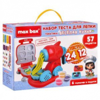 Тесто-пластилин для лепки MAX BAX (МАКС БАКС), 57 предметов, тематика: "Веселая Кухня", с формочками, 107256