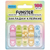 Закладки клейкие Z-сложения FUNSTER (ФАНСТЕР) "Лапки собак", 45х12 мм, 100 шт. (5 цветов х 20 листов), в диспенсере, 116693 Закладки клейкие Z-сложения FUNSTER (ФАНСТЕР) "Лапки собак", 45х12 мм, 100 шт. (5 цветов х 20 листов), в диспенсере, 116693