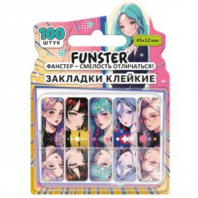 Закладки клейкие Z-сложения FUNSTER (ФАНСТЕР) "Аниме", 45х12 мм, 100 шт., (5 цветов х 20 листов), в диспенсере, 116700 Закладки клейкие Z-сложения FUNSTER (ФАНСТЕР) "Аниме", 45х12 мм, 100 шт., (5 цветов х 20 листов), в диспенсере, 116700