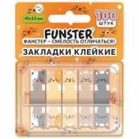 Закладки клейкие Z-сложения FUNSTER (ФАНСТЕР) "Коты", 45х12 мм, 100 шт. (5 цветов х 20 листов), в диспенсере, 116690 Закладки клейкие Z-сложения FUNSTER (ФАНСТЕР) "Коты", 45х12 мм, 100 шт. (5 цветов х 20 листов), в диспенсере, 116690