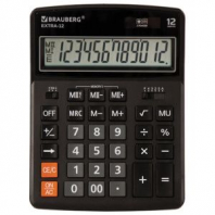 Калькулятор настольный BRAUBERG EXTRA-12-BK (206x155 мм), 12 разрядов, двойное питание, ЧЕРНЫЙ, 250481 Калькулятор настольный BRAUBERG EXTRA-12-BK (206x155 мм), 12 разрядов, двойное питание, ЧЕРНЫЙ, 250481