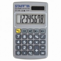 Калькулятор карманный металлический STAFF STF-1008 (103х62 мм), 8 разрядов, двойное питание, 250115 Калькулятор карманный металлический STAFF STF-1008 (103х62 мм), 8 разрядов, двойное питание, 250115