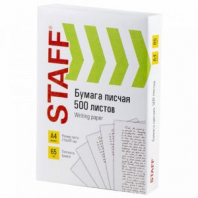 Бумага писчая А4, 65 г/м2, 500 л., Россия, белизна 92% (ISO), STAFF, 114215 Бумага писчая А4, 65 г/м2, 500 л., Россия, белизна 92% (ISO), STAFF, 114215