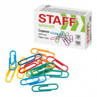 Скрепки STAFF "Manager", 28 мм, цветные, 100 шт., в картонной коробке, 226821 Скрепки STAFF "Manager", 28 мм, цветные, 100 шт., в картонной коробке, 226821