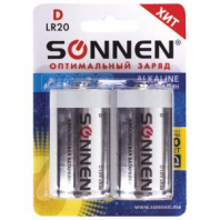 Батарейки КОМПЛЕКТ 2 шт, SONNEN Alkaline, D (LR20, 13А), алкалиновые, в блистере, 451091 Батарейки КОМПЛЕКТ 2 шт, SONNEN Alkaline, D (LR20, 13А), алкалиновые, в блистере, 451091