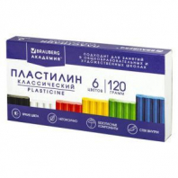 Пластилин классический BRAUBERG "АКАДЕМИЯ КЛАССИЧЕСКАЯ", 6 цветов, 120 г, СТЕК, ВЫСШЕЕ КАЧЕСТВО, 106440 Пластилин классический BRAUBERG "АКАДЕМИЯ КЛАССИЧЕСКАЯ", 6 цветов, 120 г, СТЕК, ВЫСШЕЕ КАЧЕСТВО, 106440