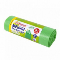 Мешки для мусора биоразлагаемые 60 л, зеленые, рулон 20 шт., ПНД 15 мкм, 60х70 см, ЛЮБАША, 608099 Мешки для мусора биоразлагаемые 60 л, зеленые, рулон 20 шт., ПНД 15 мкм, 60х70 см, ЛЮБАША, 608099