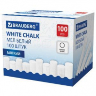 Мел белый круглый мягкий, 100 штук, BRAUBERG, картонная упаковка, 272768 Мел белый круглый мягкий, 100 штук, BRAUBERG, картонная упаковка, 272768