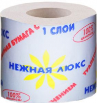 Туалетная бумага Нежная Люкс, 100% целлюлоза, 50 метров, 1 слой, Россия, 9703 Туалетная бумага Нежная Люкс, 100% целлюлоза, 50 метров, 1 слой, Россия, 9703