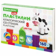 Пластилин классический BRAUBERG KIDS, 8 цветов, 160 г, со стеком, 106501 Пластилин классический BRAUBERG KIDS, 8 цветов, 160 г, со стеком, 106501