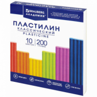 Пластилин классический BRAUBERG "АКАДЕМИЯ КЛАССИЧЕСКАЯ", 10 цветов, 200 г, стек, ВЫСШЕЕ КАЧЕСТВО, 106503 Пластилин классический BRAUBERG "АКАДЕМИЯ КЛАССИЧЕСКАЯ", 10 цветов, 200 г, стек, ВЫСШЕЕ КАЧЕСТВО, 106503