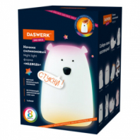 Ночник силиконовый LED "Медведь" 111x111x160 мм, белый свет/RGB, таймер, USB, аккумулятор 1200 мАч, DASWERK (ДАСВЕРК), 238938 Ночник силиконовый LED "Медведь" 111x111x160 мм, белый свет/RGB, таймер, USB, аккумулятор 1200 мАч, DASWERK (ДАСВЕРК), 238938