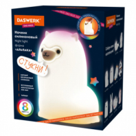 Ночник силиконовый LED "Альпака" 85x103x130 мм, белый свет/RGB, таймер, USB, аккумулятор 400 мАч, DASWERK (ДАСВЕРК), 238934 Ночник силиконовый LED "Альпака" 85x103x130 мм, белый свет/RGB, таймер, USB, аккумулятор 400 мАч, DASWERK (ДАСВЕРК), 238934