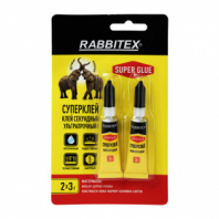 Клей секундный суперклей УЛЬТРАПРОЧНЫЙ, набор 2х3 грамма, RABBITEX (РАББИТЕКС) "ДВА СЛОНА", 609813 Клей секундный суперклей УЛЬТРАПРОЧНЫЙ, набор 2х3 грамма, RABBITEX (РАББИТЕКС) "ДВА СЛОНА", 609813