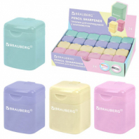 Точилка "PASTEL", с контейнером, корпус ассорти, BRAUBERG, 273255