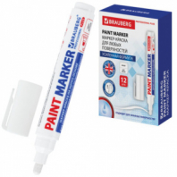 Маркер-краска лаковый (paint marker) 6 мм, БЕЛЫЙ, НИТРО-ОСНОВА, BRAUBERG PROFESSIONAL PLUS EXTRA, 151450 Маркер-краска лаковый (paint marker) 6 мм, БЕЛЫЙ, НИТРО-ОСНОВА, BRAUBERG PROFESSIONAL PLUS EXTRA, 151450