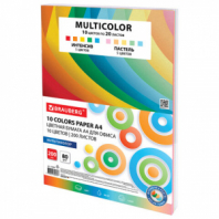 Бумага цветная 10 цветов BRAUBERG MULTICOLOR, А4, 80 г/м2, 200 л. (10 цветов x 20 листов), 114209 Бумага цветная 10 цветов BRAUBERG MULTICOLOR, А4, 80 г/м2, 200 л. (10 цветов x 20 листов), 114209