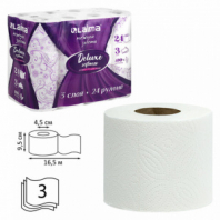 Бумага туалетная 3-х слойная, 24 рулона (24х16,5 м), LAIMA Deluxe, 100% целлюлоза, 115397 Бумага туалетная 3-х слойная, 24 рулона (24х16,5 м), LAIMA Deluxe, 100% целлюлоза, 115397