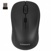 Мышь беспроводная SONNEN V-111, USB, 800/1200/1600 dpi, 4 кнопки, оптическая, черная, 513518 Мышь беспроводная SONNEN V-111, USB, 800/1200/1600 dpi, 4 кнопки, оптическая, черная, 513518