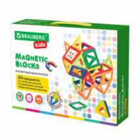 Магнитный конструктор BIG MAGNETIC BLOCKS-64, 64 детали, с колесной базой, BRAUBERG KIDS, 663847 Магнитный конструктор BIG MAGNETIC BLOCKS-64, 64 детали, с колесной базой, BRAUBERG KIDS, 663847