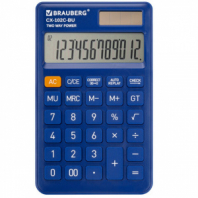 Калькулятор карманный BRAUBERG CX-102C-BU (76x126 мм), 12 разрядов, двойное питание, СИНИЙ, 272648 Калькулятор карманный BRAUBERG CX-102C-BU (76x126 мм), 12 разрядов, двойное питание, СИНИЙ, 272648