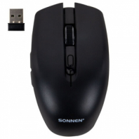 Мышь беспроводная USB, 800/1200/1600 dpi, 5 кнопок + колесо-кнопка, оптическая, SONNEN Q80, черная, 513945 Мышь беспроводная USB, 800/1200/1600 dpi, 5 кнопок + колесо-кнопка, оптическая, SONNEN Q80, черная, 513945