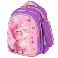 Рюкзак SNOOBAG (СНУБЭГ) MIND с пеналом в комплекте, 2 отделения, "Озорной котик", 40х28х18 см, 274443 Рюкзак SNOOBAG (СНУБЭГ) MIND с пеналом в комплекте, 2 отделения, "Озорной котик", 40х28х18 см, 274443