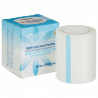 Лейкопластырь рулонный 5х500 см, LEIKO, полимерная основа, картонная коробка, 531020