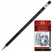 Карандаши чернографитные KOH-I-NOOR "Toison D'or", НАБОР 12 шт., 8B-2H, металлическая коробка, 1912012001PL, 1912012001PLRU Карандаши чернографитные KOH-I-NOOR "Toison D'or", НАБОР 12 шт., 8B-2H, металлическая коробка, 1912012001PL, 1912012001PLRU