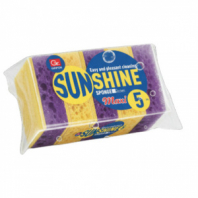 Губки для посуды 95х65х28 мм, КОМПЛЕКТ 5 шт., поролон/абразив, MAXI "Sunshine", GRIFON, 910-012 Губки для посуды 95х65х28 мм, КОМПЛЕКТ 5 шт., поролон/абразив, MAXI "Sunshine", GRIFON, 910-012