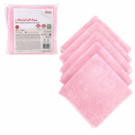 Салфетки VILEDA PROFESSIONAL "МикроТафф Плюс" КОМПЛЕКТ 5 шт., микрофибра, красный, 38х38 см, 174201