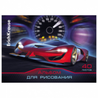 Альбом для рисования, А4, 40 л., склейка, обложка картон, бумага 120 г/м2, подложка, ERICH KRAUSE "Drive", 53178 Альбом для рисования, А4, 40 л., склейка, обложка картон, бумага 120 г/м2, подложка, ERICH KRAUSE "Drive", 53178
