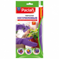 Перчатки нитриловые сверхпрочные с текстурой PACLAN 4 шт., размер L (большой) хлопчатобумажное напыление, фиолетовые, 407045 Перчатки нитриловые сверхпрочные с текстурой PACLAN 4 шт., размер L (большой) хлопчатобумажное напыление, фиолетовые, 407045