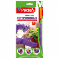 Перчатки нитриловые сверхпрочные с текстурой PACLAN 4 шт., размер M (средний), хлопчатобумажное напыление, фиолетовые, 407044 Перчатки нитриловые сверхпрочные с текстурой PACLAN 4 шт., размер M (средний), хлопчатобумажное напыление, фиолетовые, 407044