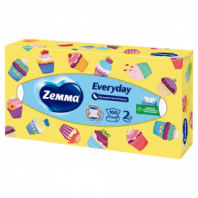 Салфетки косметические 100 штук в картонном боксе, 2-слойные, ZEMMA/ZEWA Everyday, 62861