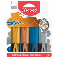 Набор текстовыделителей с блестками MAPED "FLUO PEP'S Glitter" 4 шт., АССОРТИ, линия 1-5 мм, 742000 Набор текстовыделителей с блестками MAPED "FLUO PEP'S Glitter" 4 шт., АССОРТИ, линия 1-5 мм, 742000