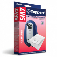 Мешок для пылесоса (пылесборник) бумажный TOPPERR SM7, SAMSUNG, КОМПЛЕКТ 5 шт., 1031 Мешок для пылесоса (пылесборник) бумажный TOPPERR SM7, SAMSUNG, КОМПЛЕКТ 5 шт., 1031