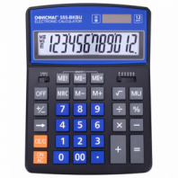 Калькулятор настольный ОФИСМАГ 555-BKBU (206x155 мм), 12 разрядов, двойное питание, ЧЕРНО-СИНИЙ, 271927 Калькулятор настольный ОФИСМАГ 555-BKBU (206x155 мм), 12 разрядов, двойное питание, ЧЕРНО-СИНИЙ, 271927