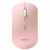 Мышь проводная бесшумная SMARTBUY 288-P, USB, 3 кнопки + 1 колесо, оптическая, розовая, 06833, SBM-288-P Мышь проводная бесшумная SMARTBUY 288-P, USB, 3 кнопки + 1 колесо, оптическая, розовая, 06833, SBM-288-P