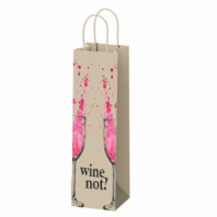 Крафт-пакет бумажный "Wine not?" 15х8х39 см, с кручеными ручками, плотность 80 г/м2, 115809 Крафт-пакет бумажный "Wine not?" 15х8х39 см, с кручеными ручками, плотность 80 г/м2, 115809