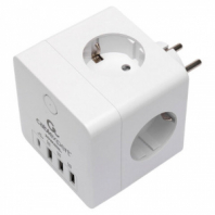 Сетевой фильтр CABLEXPERT Cube, 4 розетки, 16 А, 1 x Type-C PD, 3 х USB, белый, CUBE-4-СU3-W, CUBE-4-CU3-W Сетевой фильтр CABLEXPERT Cube, 4 розетки, 16 А, 1 x Type-C PD, 3 х USB, белый, CUBE-4-СU3-W, CUBE-4-CU3-W