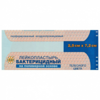 Лейкопластырь бактерицидный 2,5х7,2 см, телесного цвета на полимерной основе, LEIKO, 213576