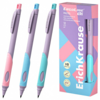 Карандаш механический 2 мм ERICH KRAUSE "ErgoLine Kids Pastel", HB, с точилкой, ассорти, 63833 Карандаш механический 2 мм ERICH KRAUSE "ErgoLine Kids Pastel", HB, с точилкой, ассорти, 63833