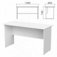 Стол письменный "Бюджет", 1360х600х740 мм, белый, 402661-290 Стол письменный "Бюджет", 1360х600х740 мм, белый, 402661-290