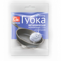 Губка (мочалка) металлическая спиральная 15 г, для посуды, гриля, плиты, GRIFON, 910-001 Губка (мочалка) металлическая спиральная 15 г, для посуды, гриля, плиты, GRIFON, 910-001